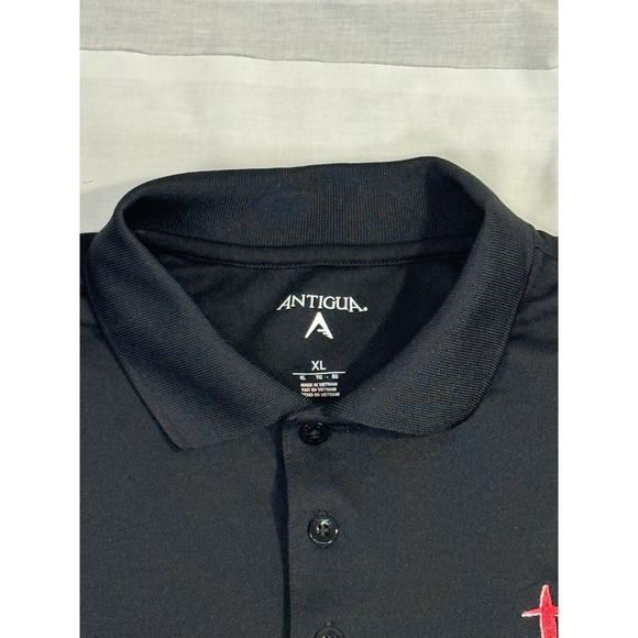Houston Rockets Men XL Polo Shirt Black Red ‎ Embroidered Logo Antigua - Picture 4 of 7
